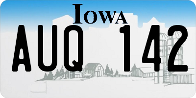 IA license plate AUQ142
