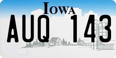 IA license plate AUQ143