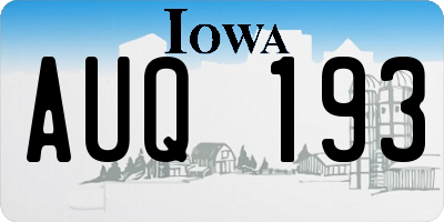 IA license plate AUQ193