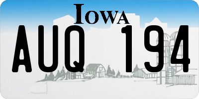 IA license plate AUQ194