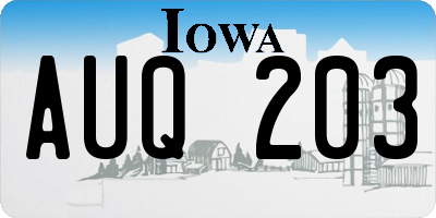IA license plate AUQ203