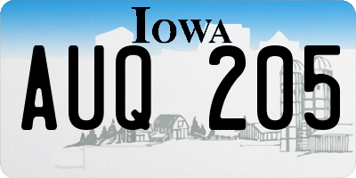 IA license plate AUQ205