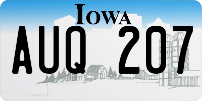IA license plate AUQ207