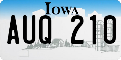IA license plate AUQ210