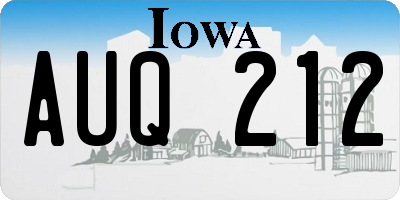 IA license plate AUQ212
