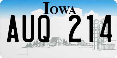 IA license plate AUQ214