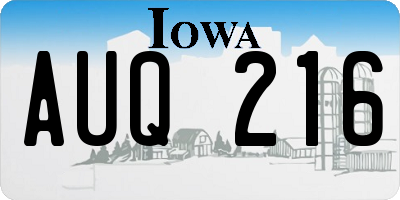 IA license plate AUQ216