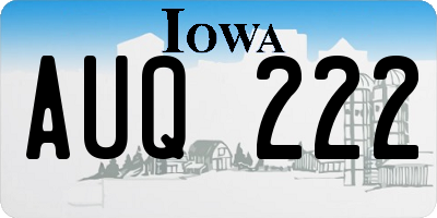 IA license plate AUQ222