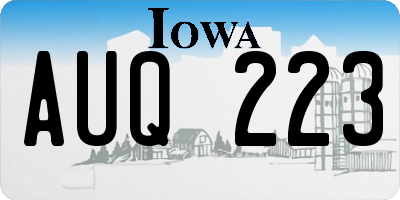IA license plate AUQ223