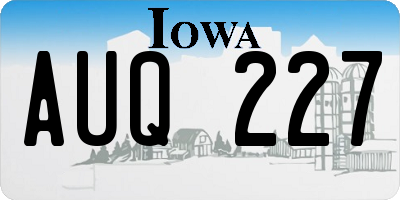 IA license plate AUQ227