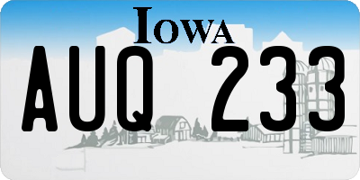 IA license plate AUQ233