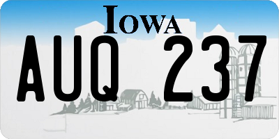 IA license plate AUQ237