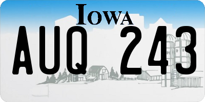 IA license plate AUQ243