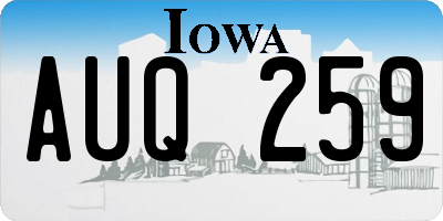 IA license plate AUQ259