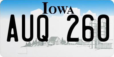 IA license plate AUQ260