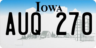 IA license plate AUQ270