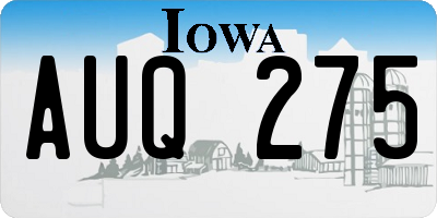 IA license plate AUQ275