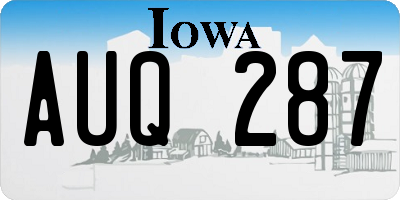 IA license plate AUQ287