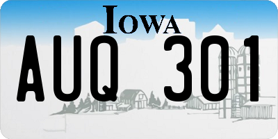 IA license plate AUQ301