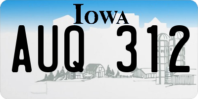 IA license plate AUQ312