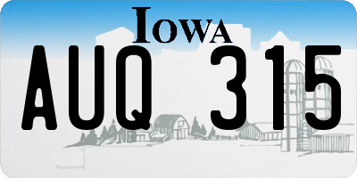 IA license plate AUQ315