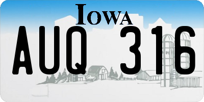 IA license plate AUQ316