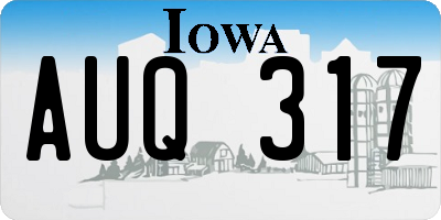 IA license plate AUQ317
