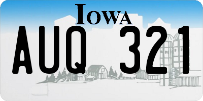 IA license plate AUQ321