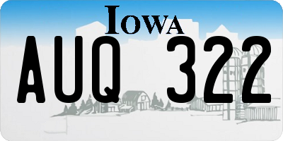 IA license plate AUQ322