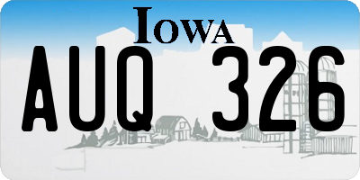 IA license plate AUQ326