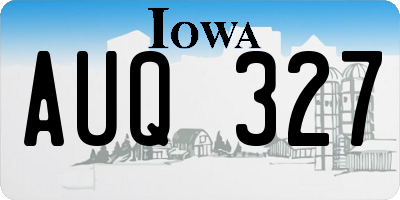 IA license plate AUQ327