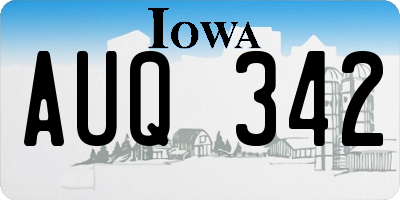 IA license plate AUQ342