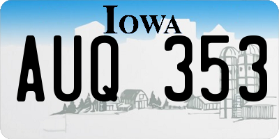 IA license plate AUQ353
