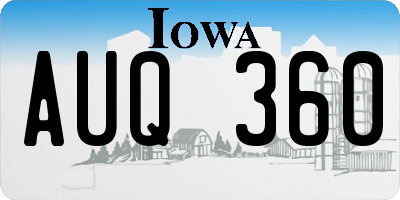 IA license plate AUQ360