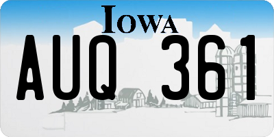 IA license plate AUQ361