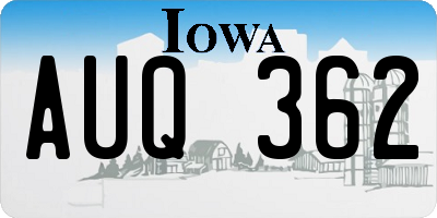 IA license plate AUQ362