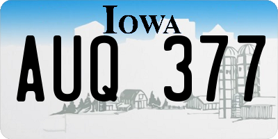 IA license plate AUQ377