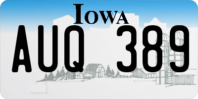 IA license plate AUQ389