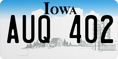 IA license plate AUQ402