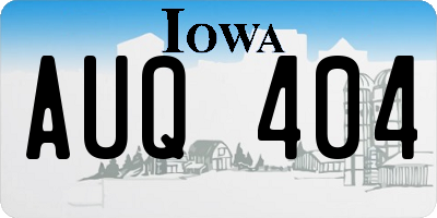 IA license plate AUQ404