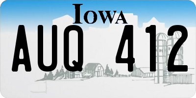 IA license plate AUQ412