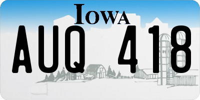 IA license plate AUQ418