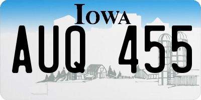 IA license plate AUQ455