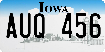 IA license plate AUQ456