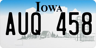 IA license plate AUQ458