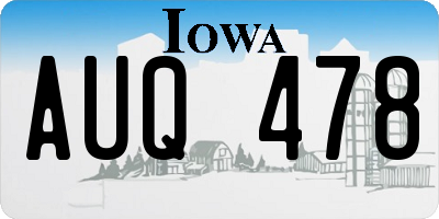 IA license plate AUQ478