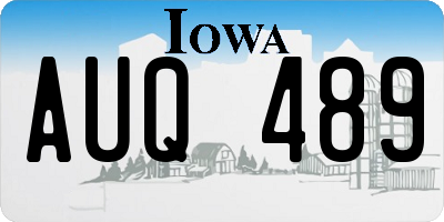 IA license plate AUQ489