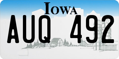 IA license plate AUQ492