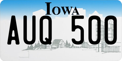 IA license plate AUQ500