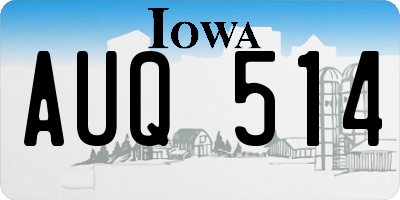 IA license plate AUQ514